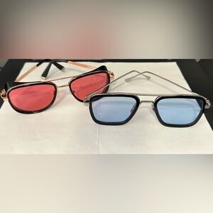 2 pairs of Stylish Tony Stark Style Sunglasses